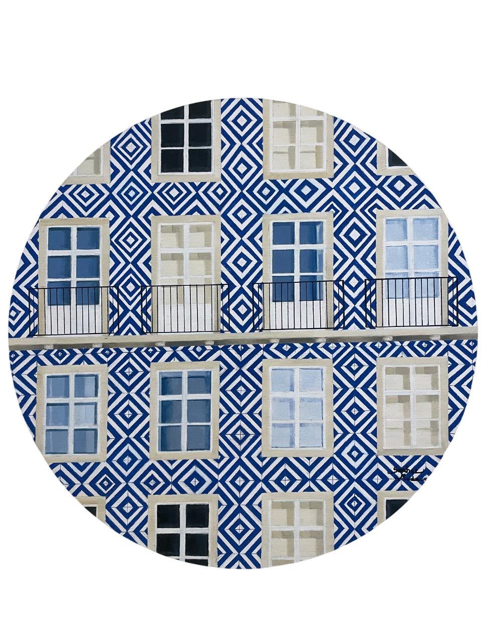 Azul y blanco I, Ø 50 cm