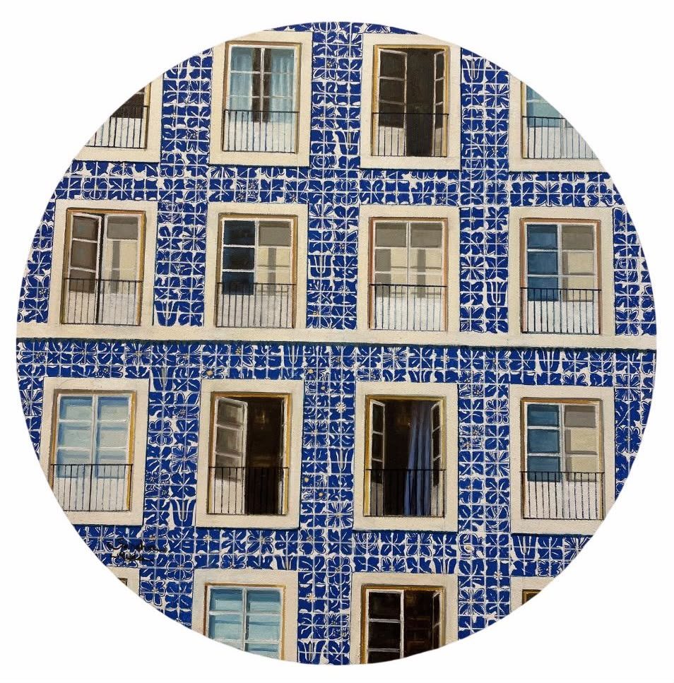 Azul y blanco II, Ø 50 cm
