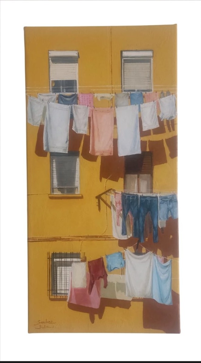 Fachada amarilla, 25 × 50 cm
