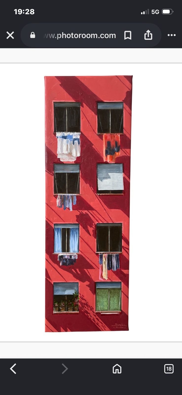 Luz carmesí, 20 × 60 cm