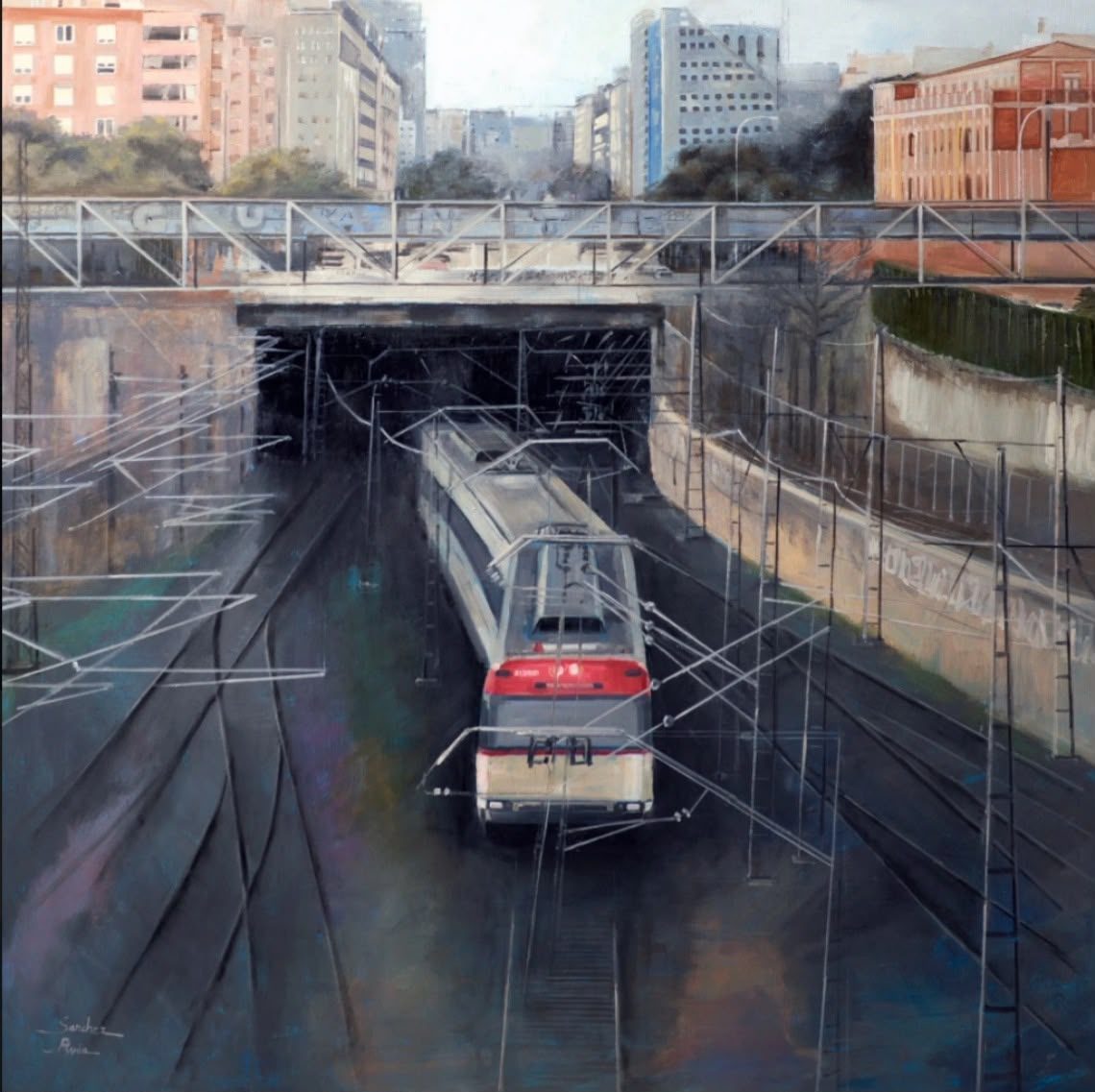 Viajando, 100 × 100 cm